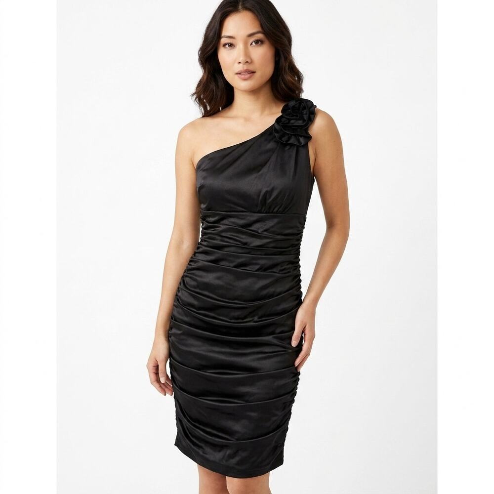 Ruby Rox Black Bodycon Knee Length Dress Women Size L